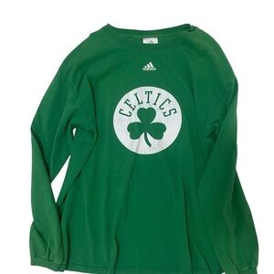 Adidas Green Celtics Long Sleeve Tee